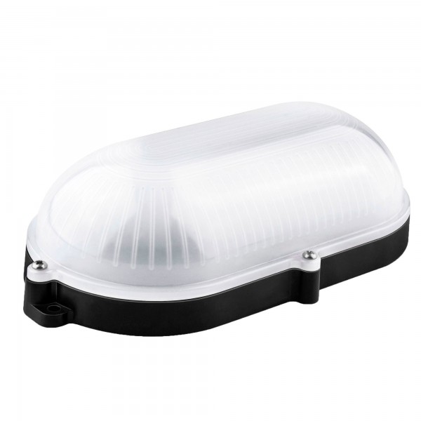 Aplique led oval negro ext.ip65 9w.calid