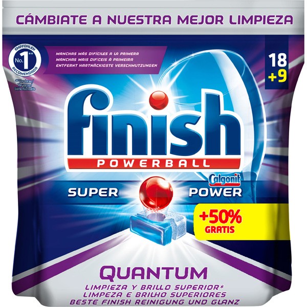 Finish lavavajillas quantum pastillas 18 + 9 pastillas gratis