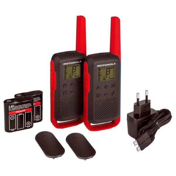 Motorola talkabout t62 rojo walkie talkies 8km 16 canales pantalla lcd