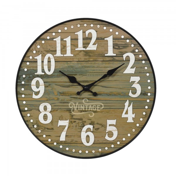 Reloj kuken efecto madera redondo 35cm