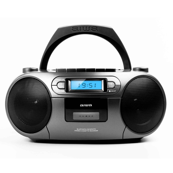 Aiwa bbtc-550mg grey / radio cd y cassette portátil