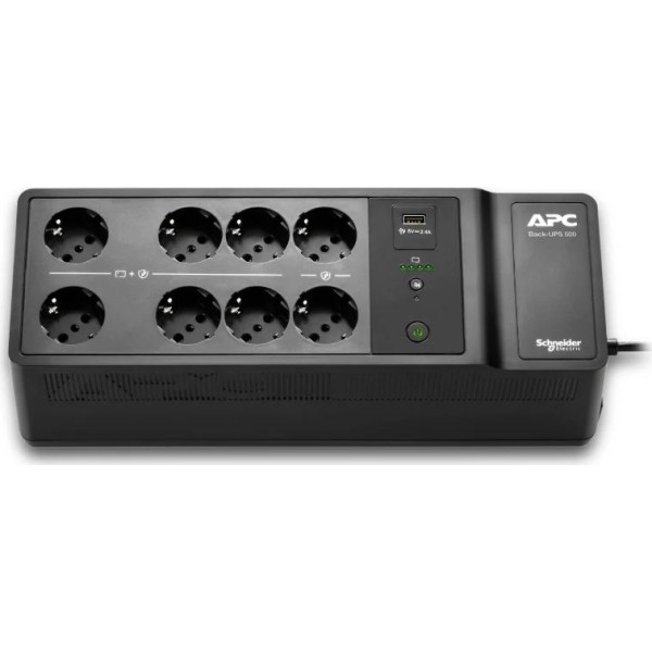 Apc back-ups  500va/300w 8 schuko 1 usb a